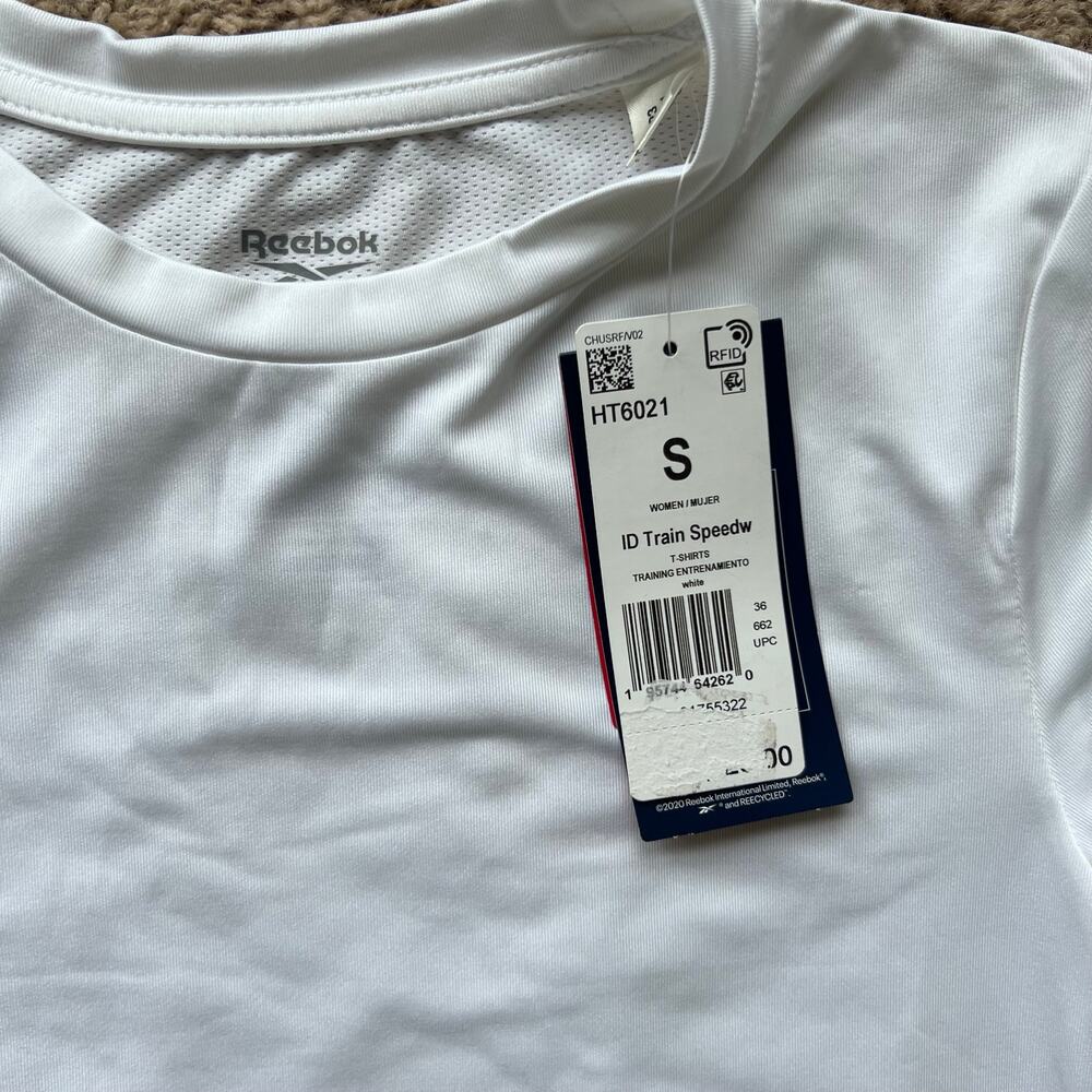 Reebok Women's Small White Identity Training Speedwick T-Shirt - Picture 2 of 4